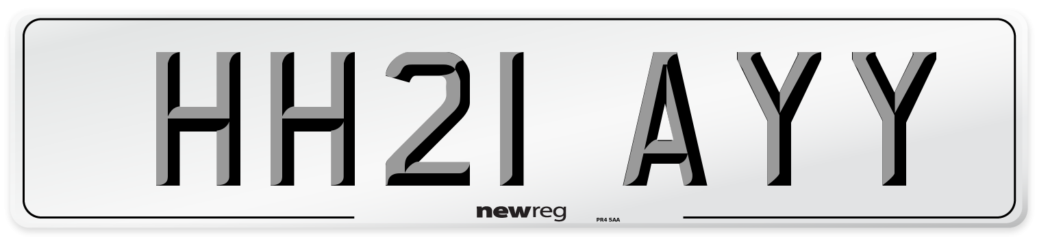 HH21 AYY Number Plate from New Reg